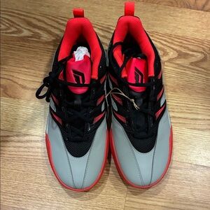 Adidas Gray and Red Athletic Shoes